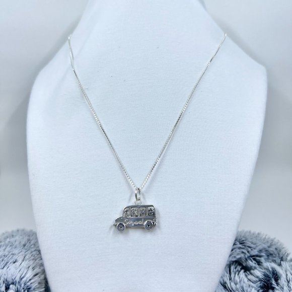 NWOT – Save the Children – 3D School Bus w/ Children 18” Box Chain Necklace 925 - Picture 2 of 10